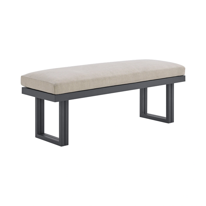 Playa Dining Bench - Dark Grey and Olefin Beige