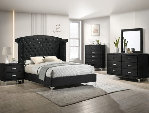 Crown Mark Furniture Lucinda 2 Drawer Nightstand in Black image