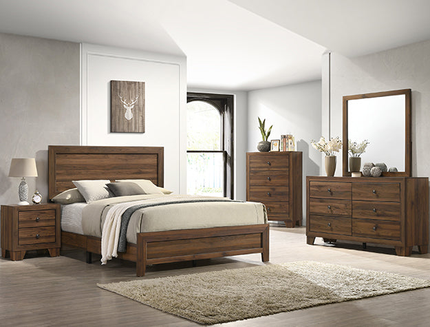 Crown Mark Millie Twin Panel Bed in Brown Cherry image