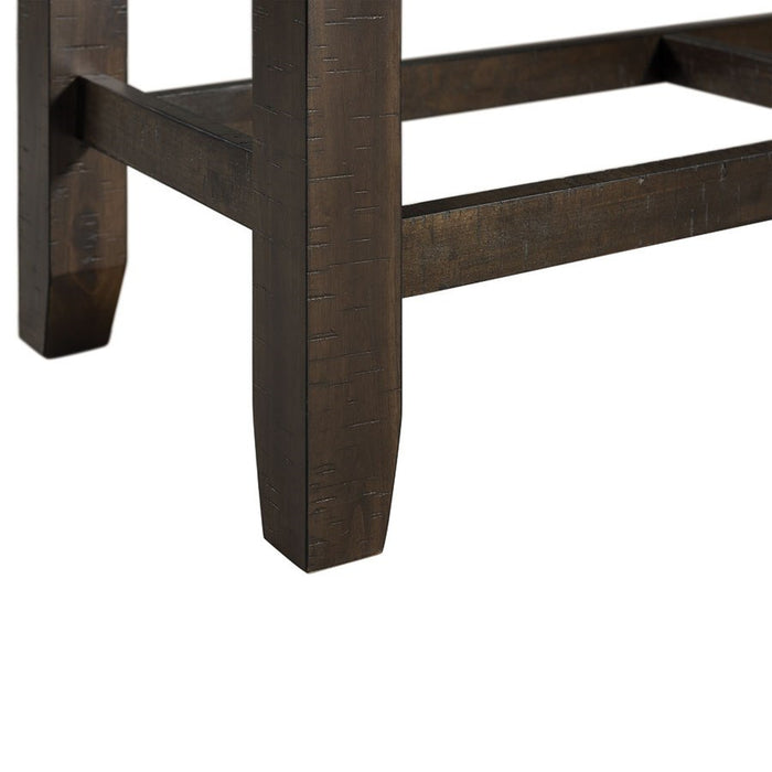 Elements International Colorado Counter Height Bench in Charcoal