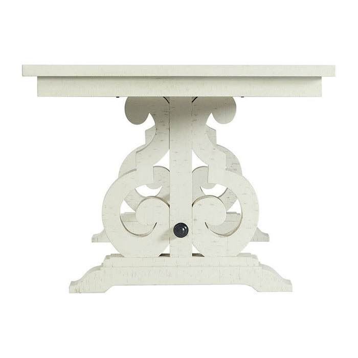 Elements International Stone Counter Height Dining Table in WhiteC