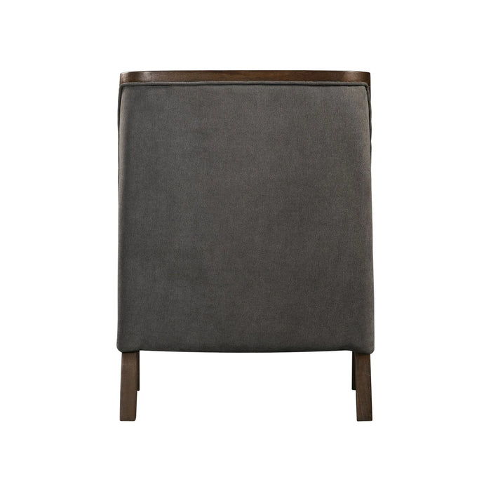 Hopkins Chair w/Brown Arm Columbia Charcoal
