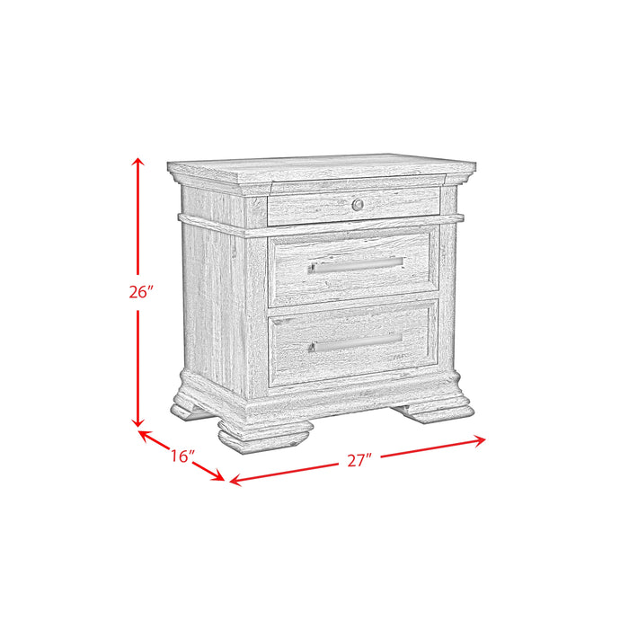 Park Ridge 3-Drawer Nightstand in Charcoal