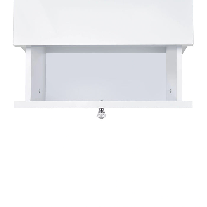 Vancouver Floor Mirror With Storage in White