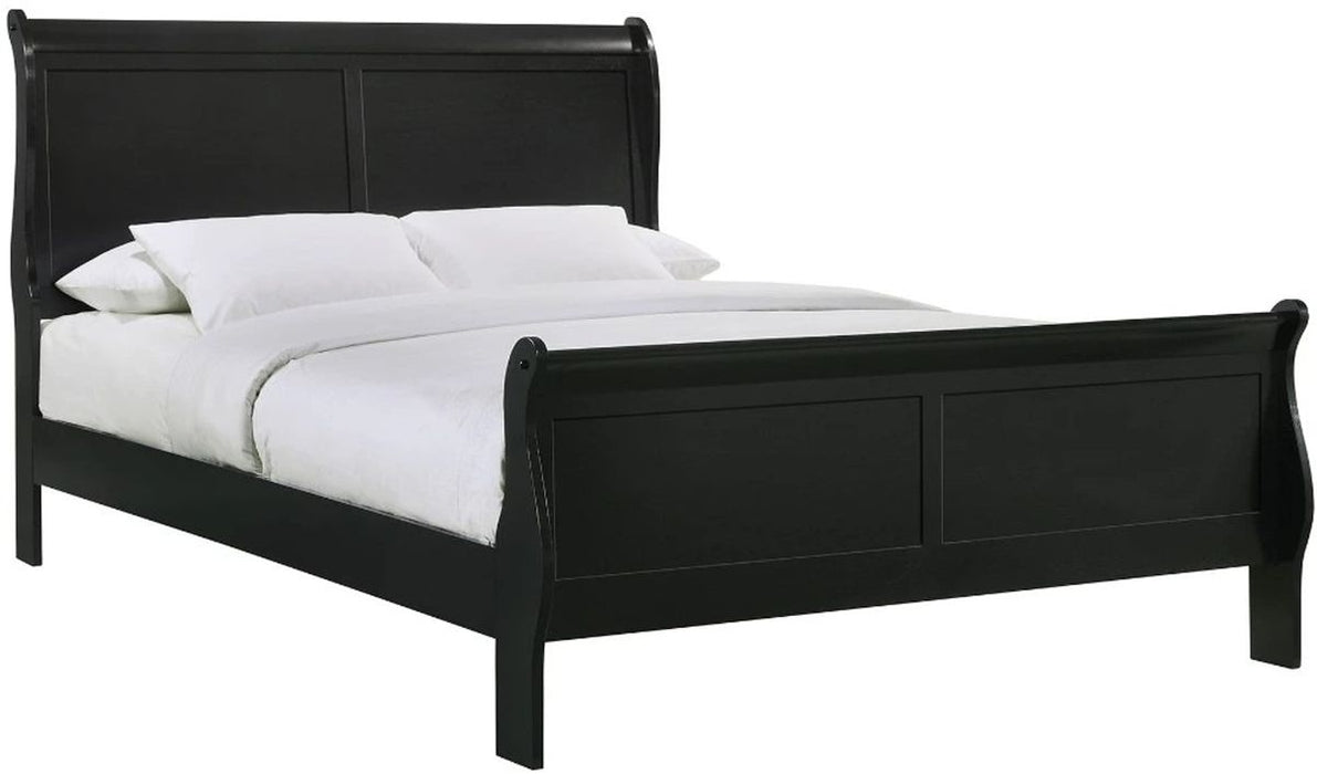 Elements International Louis Philippe Queen Panel Bed in Black image