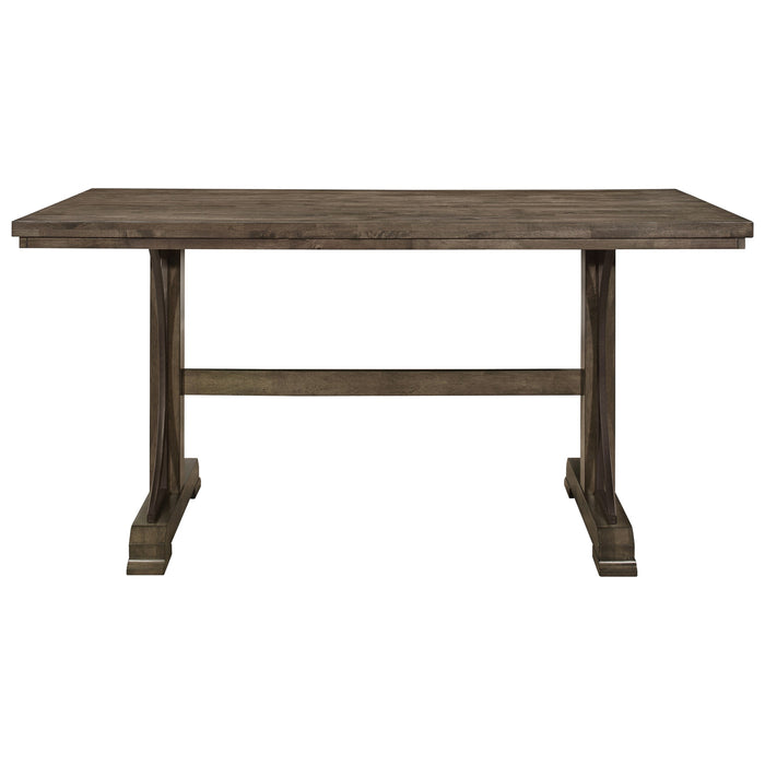 Crown Mark Quincy Rectangular Counter Height Table in Light Brown