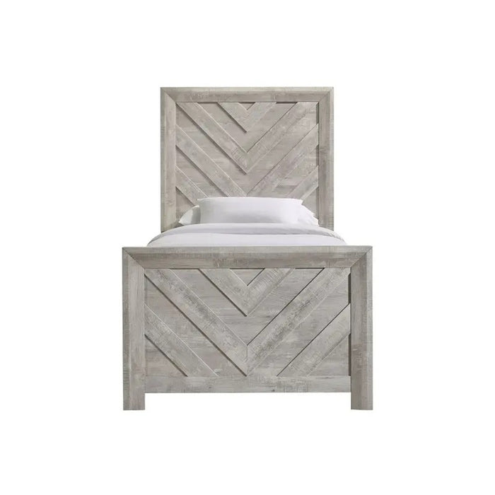 Elements International Ellen Twin Panel Bed in White EL700TB