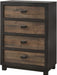 Elements International harlington 4 Drawers Chest in Rustic Gray image