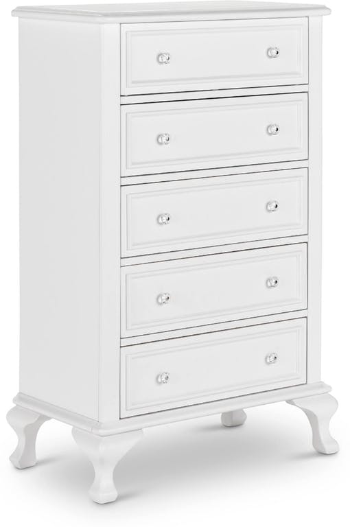 Elements International Jesse 5 Drawers Chest in White image