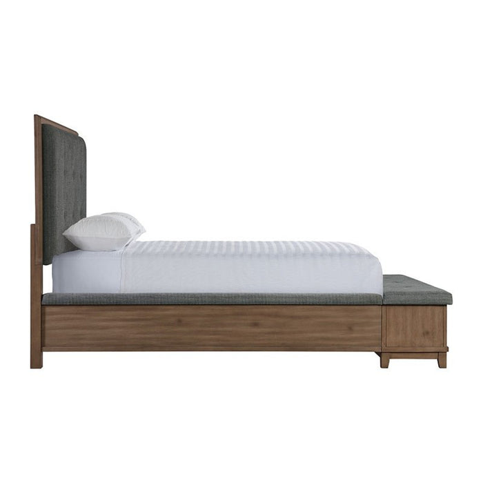 Elements International Jolene King Storage Bed in Grey