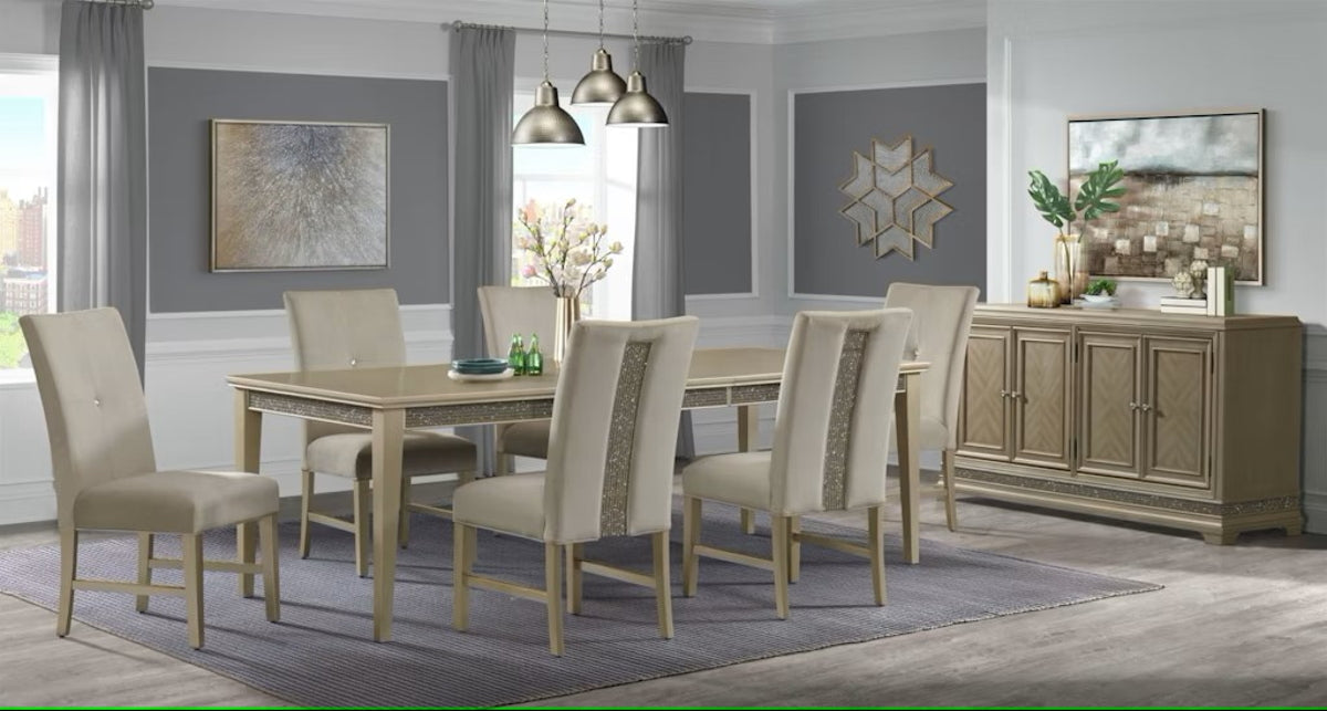 Elements International Maxwell Side Chair (Set of 2) in Champagne