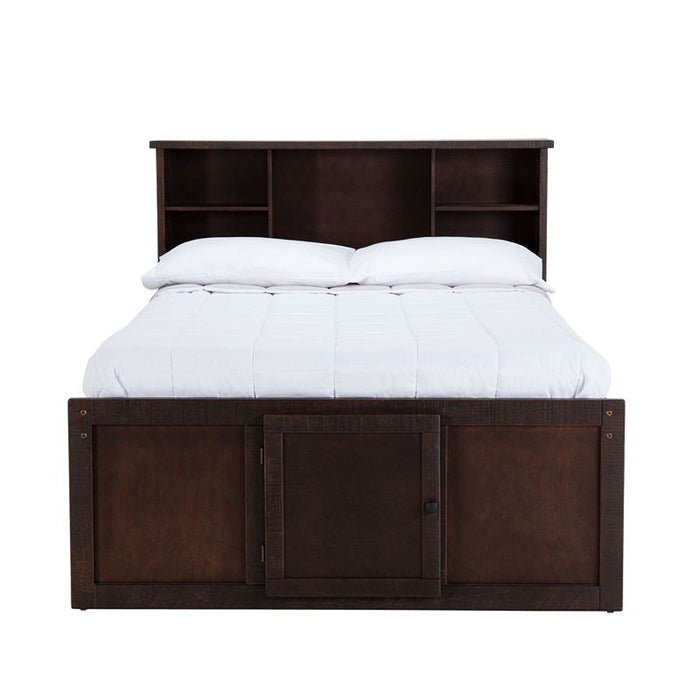 Elements International Vista Captain Bed Full Storage Bed in Brown