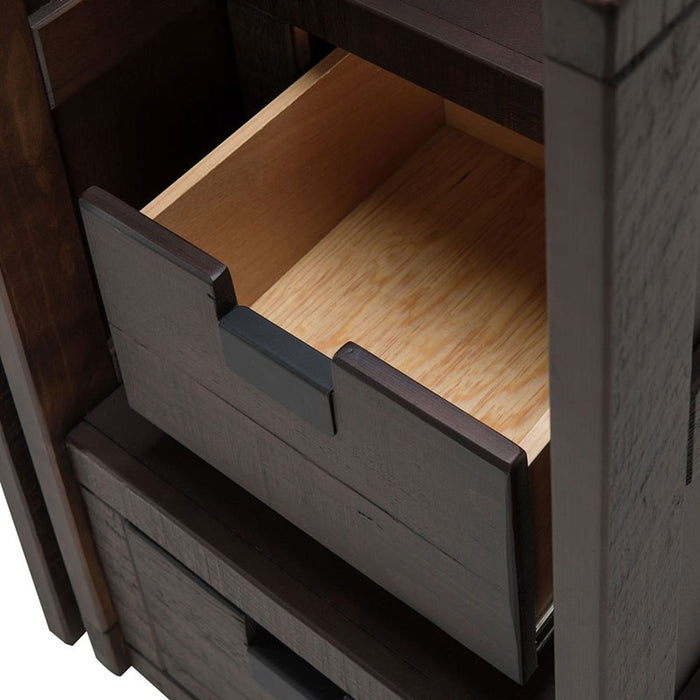 Elements International Vista Twin over Twin Bunk Bed with Staircase in Brown