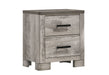 Elements International Millers Cove 2 Drawer Nightstand in Gray image
