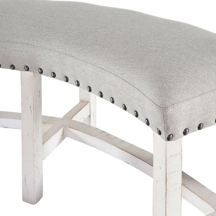 Elements International Condesa Round Bench in White
