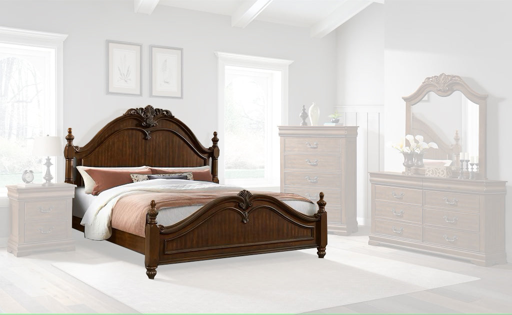 Elements International Northridge King Panel Bed in Brown image