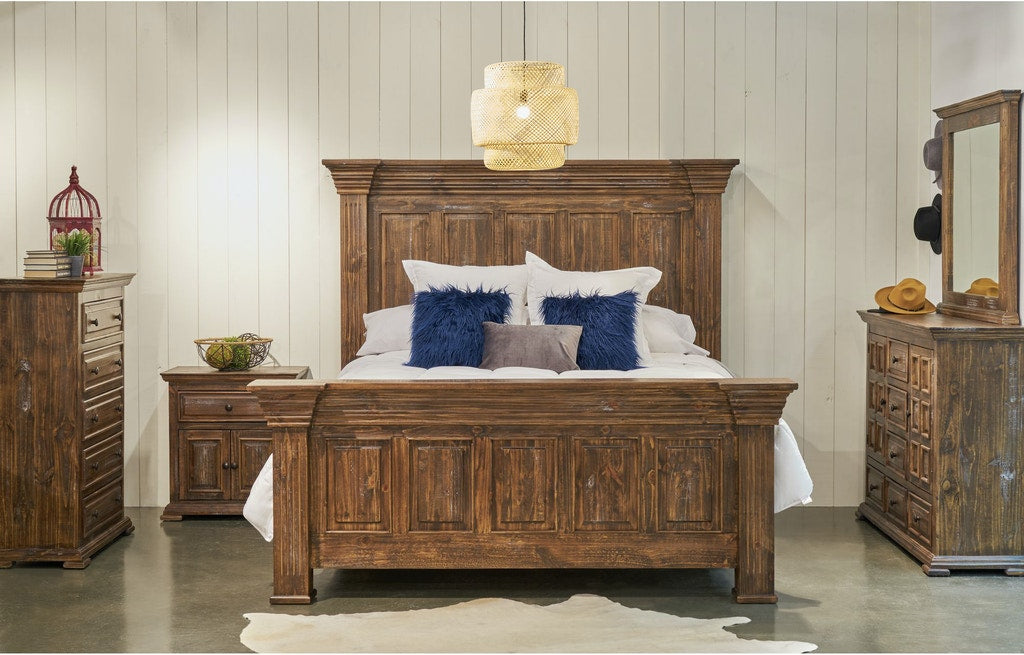 Elements International Olivia Brown Queen Panel Bed