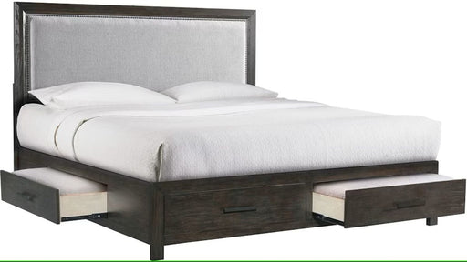 Elements International Shelby King Upholstered Storage Bed in Walnut image